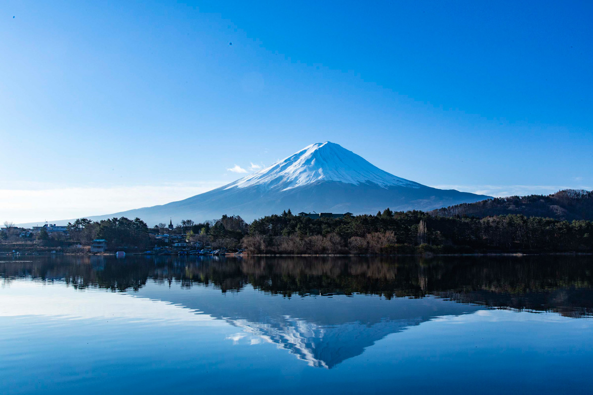 View of Mt. Fuji from Lake Kawaguchi (Winter)