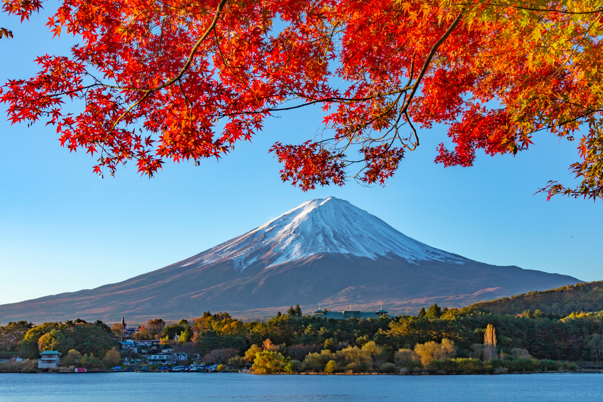 View of Mt. Fuji from Lake Kawaguchi (Autumn)